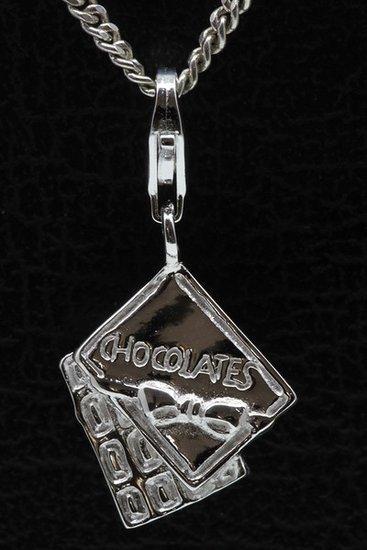 Zilveren Chocolade reep hanger en/of bedel, Sieraden, Tassen en Uiterlijk, Bedels, Verzenden