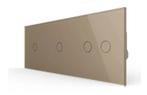Livolo Touch Lichtknop Goud Glas | Luxe Schakelaar 1+1+2 |, Ophalen of Verzenden, Nieuw, Schakelaar