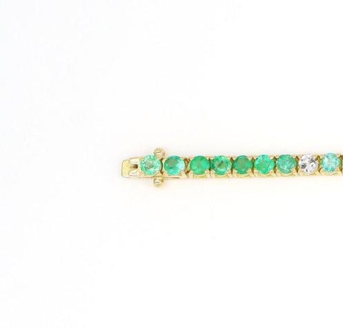 Armband - 18 karaat Geel goud - 5.90ct. tw. Smaragd -, Sieraden, Tassen en Uiterlijk, Armbanden