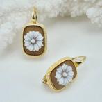 Zilver, Verguld - Oorbellen - Cammei met de hand uitgesneden