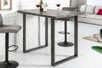 Massieve bartafel IRON CRAFT 120cm grijze mangohouten, Ophalen of Verzenden, Nieuw