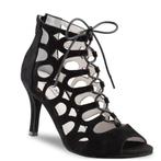 Dames Dansschoen Enkellaars - Zwart Suede - Hak 7,5 cm - Sal, Verzenden, Nieuw