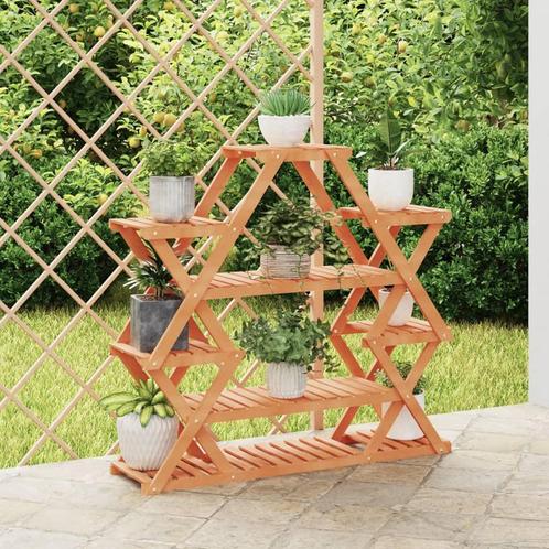 vidaXL Plantenstandaard 110x25x105 cm massief vurenhout, Tuin en Terras, Overige Tuin en Terras, Nieuw, Verzenden