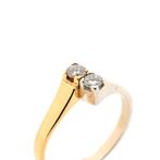 Bicolor gouden ring met diamant 0,38 ct. | Toi et moi, Sieraden, Tassen en Uiterlijk, Ringen, Goud, Met edelsteen, Gebruikt, 17 tot 18