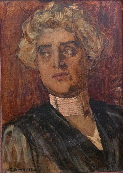Glauco Cambon (1875-1930) - Ritratto di donna, Antiek en Kunst, Kunst | Schilderijen | Klassiek
