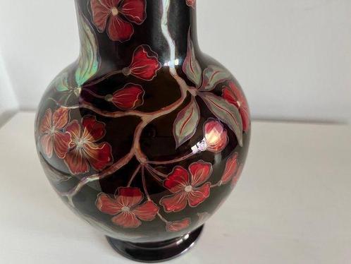 Zsolnay - Vaas gemonteerde lamp - Eozijn- en, Antiek en Kunst, Antiek | Glas en Kristal