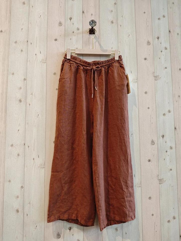 Linnen broek met elastische talie en trekkoord - zij zakken, Kleding | Dames, Broeken en Pantalons