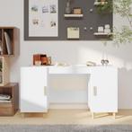 vidaXL Bureau 140x50x75 cm bewerkt hout wit, Verzenden, Nieuw