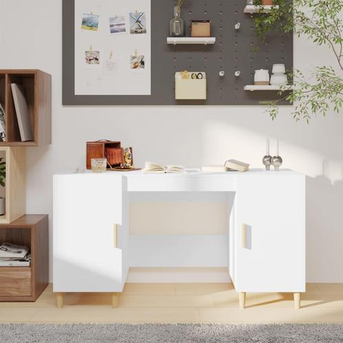 vidaXL Bureau 140x50x75 cm bewerkt hout wit, Huis en Inrichting, Bureaus, Nieuw, Verzenden