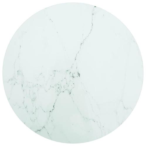 Tafelblad Ã60 Glas Marmer Wit - Retourdeal - 35% Korting!, Huis en Inrichting, Tafelonderdelen, 50 tot 100 cm, Tafelblad, 50 tot 100 cm