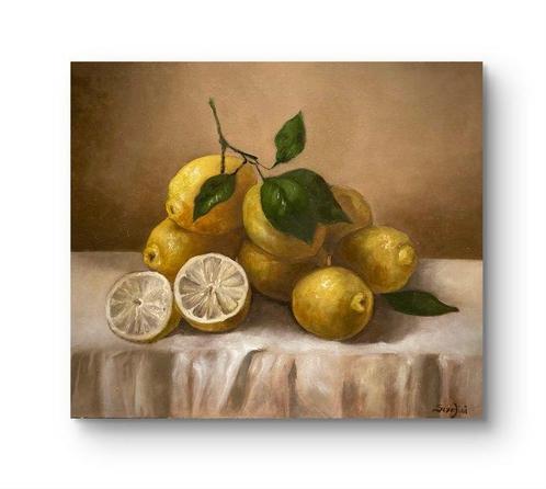 Gianmarco Serafini (XX-XXI) - Still life with lemons, Antiek en Kunst, Kunst | Schilderijen | Klassiek