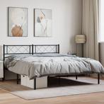 vidaXL Bedframe met hoofdbord metaal zwart 120x190 cm, Huis en Inrichting, Verzenden, Zwart, Nieuw, 190 cm of minder