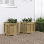 vidaXL Plantenbakken 2 st cm geïmpregneerd hout, Tuin en Terras, Bloembakken en Plantenbakken, Verzenden, Minder dan 60 cm, Nieuw