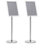 vidaXL Posterstandaards 2 pcs Zilver 32.5 x 24 x 78 cm, Huis en Inrichting, Kasten | Vitrinekasten, Verzenden, Nieuw