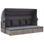 vidaXL Tuinbed met luifel poly rattan gemengd grijs, Tuin en Terras, Ligbedden, Verzenden, Nieuw