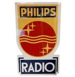 Dubbelzijdig Philips Radio Vintage Emaille Bord - 92 x 53cm, Ophalen, Gebruikt