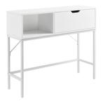 [en.casa] Console tafel Tranemo sidetable 92x30x80 cm wit, Verzenden, Nieuw