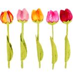 Vilten Tulp Complete set van 5 stuks - Roze/Geel/Fuchsia/Roo, Nieuw, Ophalen of Verzenden