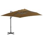 vidaXL Zweefparasol met aluminium paal 300x300 cm taupe, Tuin en Terras, Parasols, Verzenden, Nieuw