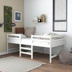 vidaXL Bed halfhoog massief grenenhout wit 90x200 cm, Huis en Inrichting, Slaapkamer | Bedden, Nieuw, Verzenden