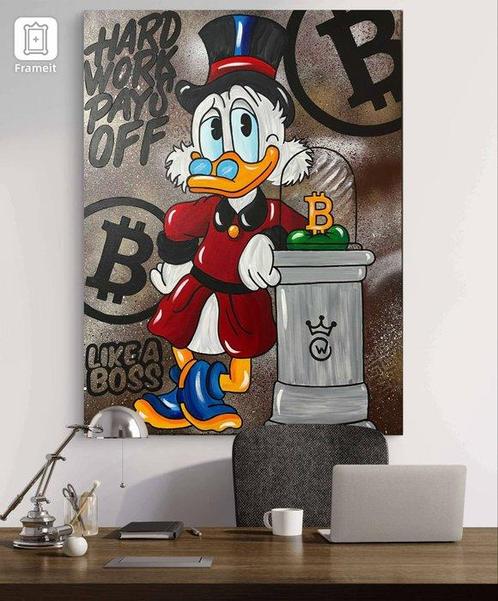 Xavier Van Walsem (1980) - Scrooge Mcduck Bitcoin statue, Antiek en Kunst, Kunst | Schilderijen | Modern