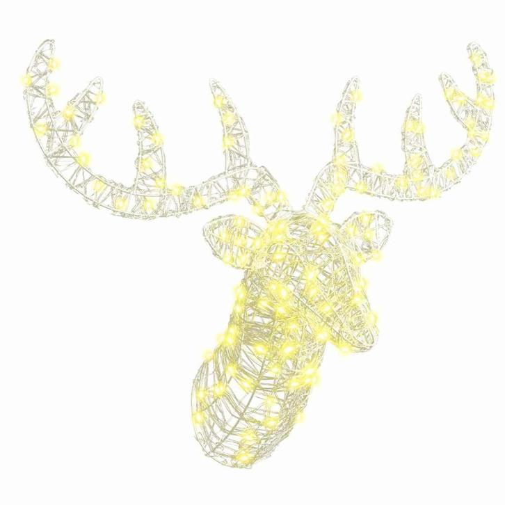 vidaXL Hertenkop met 140 LED Warmwit 60 cm Acryl, Diversen, Kerst, Nieuw, Verzenden