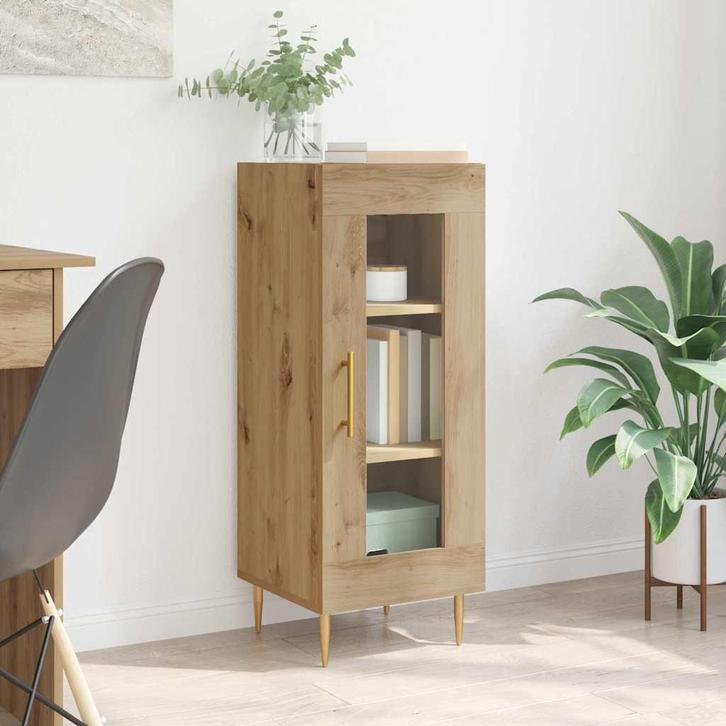 vidaXL Dressoir artisanaal eikenkleurig 34 x 34.5 x 90 cm, Huis en Inrichting, Kasten | Dressoirs, Nieuw, Minder dan 50 cm, Overige houtsoorten