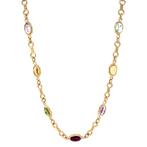 Gouden vintage collier met topaas, citrien, granaat,, Ophalen of Verzenden, Nieuw