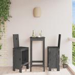 vidaXL Barkrukken 2 st 40x42x120 cm massief grenenhout grijs, Tuin en Terras, Tuinstoelen, Verzenden, Nieuw