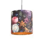 Hanglamp met velours kap bloemen met goud 40 cm - Combi, Huis en Inrichting, Lampen | Hanglampen, Nieuw, Overige materialen, Klassiek / Antiek