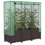 vidaXL Plantenbak verhoogd met kashoes 120x40x138 cm, Tuin en Terras, Bloembakken en Plantenbakken, Verzenden, Nieuw, Kunststof