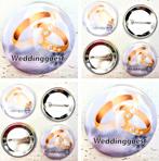 Corsage button of (kleding)magneet Sparkling Wedding Rings, Verzenden, Nieuw, Feestartikel, Geboorte of Huwelijk