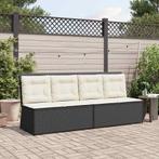 vidaXL Tuinbank met kussen Zwart Poly riet, Tuin en Terras, Tuinsets en Loungesets, Verzenden, Nieuw, Rotan