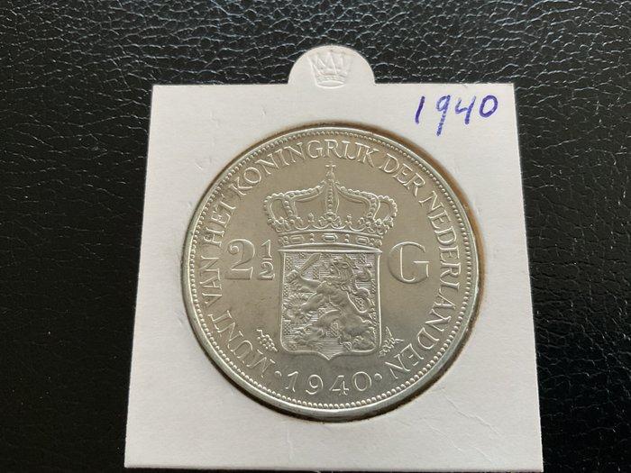 Nederland. Wilhelmina. 2 1/2 Gulden 1940 (Zonder, Postzegels en Munten, Munten | Nederland