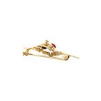 Gouden broche met bloedkoraal 14 krt, Ophalen of Verzenden, Nieuw