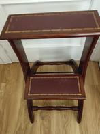 Mensula - Trapje - Hout, Leder - Bibliotheektrap