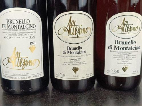 1976 , 1980 & 1991 Altesino - Brunello di Montalcino - 3, Verzamelen, Wijnen