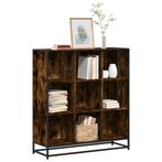 vidaXL Boekenkast 97,5x33x107,5 cm hout en metaal gerookt, Verzenden, Nieuw, Overige houtsoorten