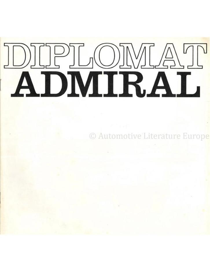 1971 OPEL DIPLOMAT / ADMIRAL BROCHURE NEDERLANDS, Boeken, Auto's | Folders en Tijdschriften, Opel