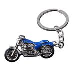 Sleutelhanger Zilveren Motor met Blauw, Motoren, Kleding | Motorkleding, Verzenden, Nieuw met kaartje