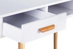 Bureau - sidetable - met 2 lades - 120x45x75 cm - wit, Huis en Inrichting, Ophalen of Verzenden, Nieuw