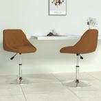 vidaXL Eetkamerstoelen draaibaar 2 st fluweel bruin, Verzenden, Nieuw, Bruin