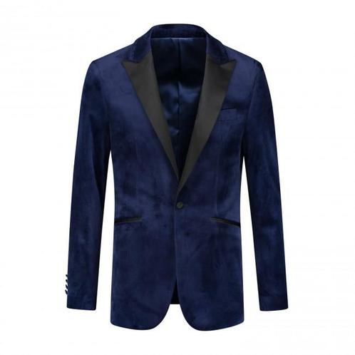 GENTS | Dinnerjacket velvet blauw Maat 98 - Colbert, Kleding | Heren, Kostuums en Colberts, Blauw, Nieuw, Verzenden