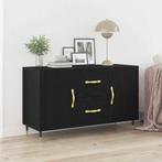 vidaXL Dressoir met lade Zwart eiken 100 x 36 x 60 cm, Huis en Inrichting, Kasten | Dressoirs, Verzenden, Nieuw, Overige houtsoorten