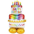 Helium Ballon Verjaardagstaart Standaard Leeg 1,27m, Hobby en Vrije tijd, Feestartikelen, Nieuw, Verzenden
