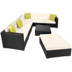 Wicker loungeset Marbella - zwart