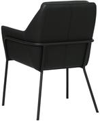 Zwarte leren industriële design eetkamerstoel - Toledo Leer, Huis en Inrichting, Stoelen, Overige kleuren, Nieuw, Leer, Ophalen of Verzenden