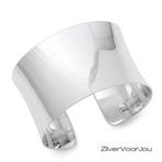Zilveren 4 cm brede hoogglans klemarmband, Sieraden, Tassen en Uiterlijk, Armbanden, Verzenden, Nieuw, Zilver