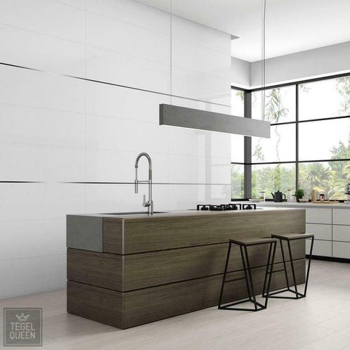 Witte wandtegels, 40x120 nu € 41,95 m² mat en glans, Doe-het-zelf en Verbouw, Tegels, 60 cm of meer, 20 tot 40 cm, 10 m² of meer