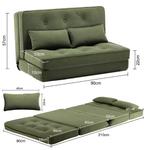 Kleine 2-zits Slaapbank | Mini Sofa met 6-traps Rugleuning, Verzenden, Nieuw